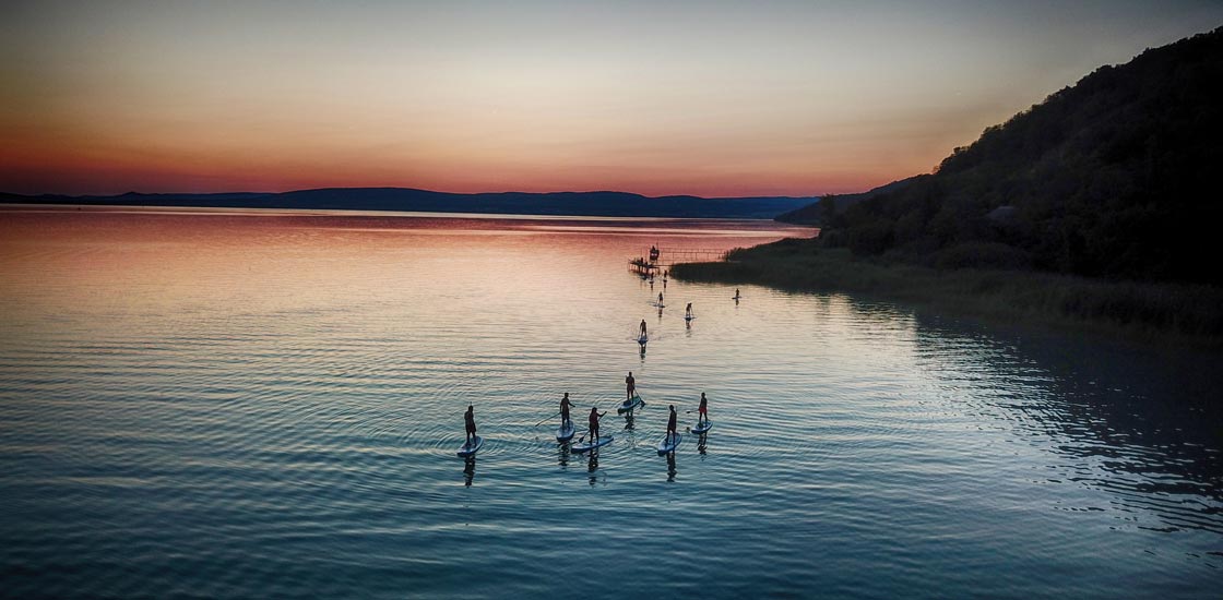 sunset sup tour at Lake Balaton